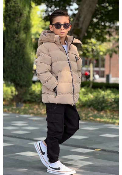 Pina Kids Erkek Çocuk Çıkarılabilir Kapüşonlu Su Geçirmez Nova Kışlık Mont Km4012 Camel