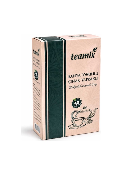 Bamya Tohumlu Çınar Yapraklı Bitkisel Karışımlı Çay 60 Gr 30 Süzen Poset