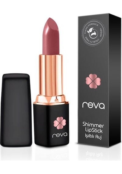 Reva Shimmer Lipstick Clean Formula Ruj Old Rose