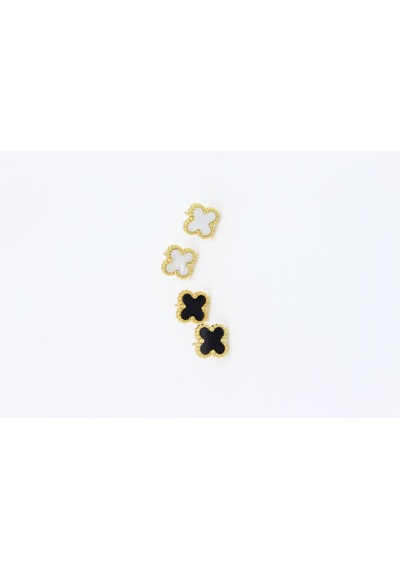 Çelik Küpe Beyaz 1cm Çok Renkli