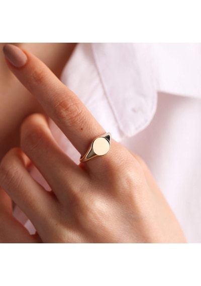 14K Altın Şövalye Yüzük (Kişiselleştir) Sade 1.0 Cm 552977786