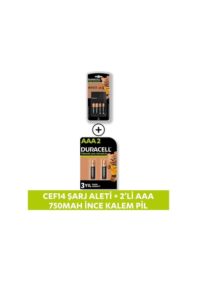Cef 14 Şarj Aleti Ve Şarj Edilebilir Aaa 750mah 2 Pil