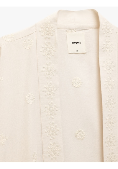 Koton Pamuk-viskon Karışımlı Nakış Detaylı Brodeli 3/4 Geniş Kol Uzun Kimono Ekru 5sak50032pw Ekru Koton Pamuk-viskon Karışımlı Nakış Detaylı Brodeli 3/4 Geniş Kol Uzun Kimono Ekru 5sak50032pw Ekru
