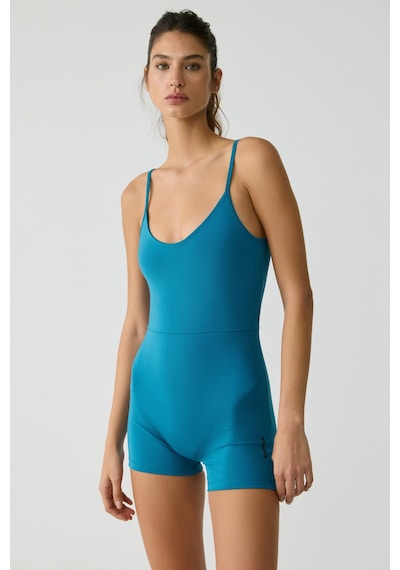 Grimelange Urban Beat Alesıa Kadın Slim Fit İp Askılı Training Mavi Tulum Mavi