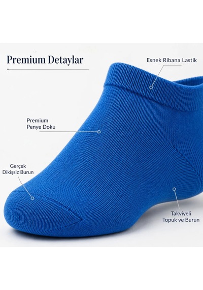 Elitse Erkek Pamuklu Patik Çorap 12 Li Paket 39-44 Dikişsiz Burun, Koku Karşıtı, Nefes Alan Kısa Konç Sneaker Çorabı Haki 12'li