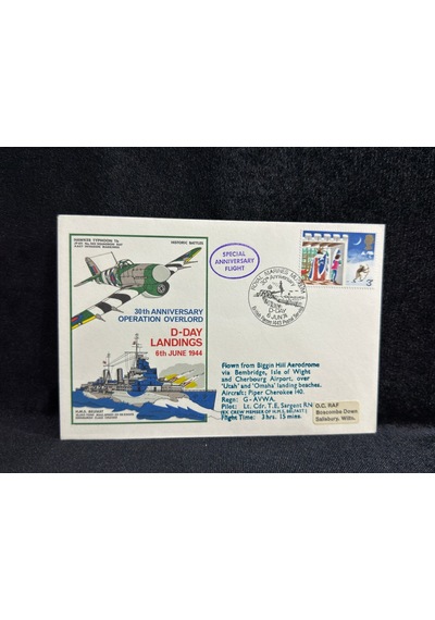 1974 İngiltere Kraliyet Hava Kuvvetleri Royal Air Force Raf Operation Overlord D-day Landings Fdc İlk Gün Zarfı  Teşhir Ürün