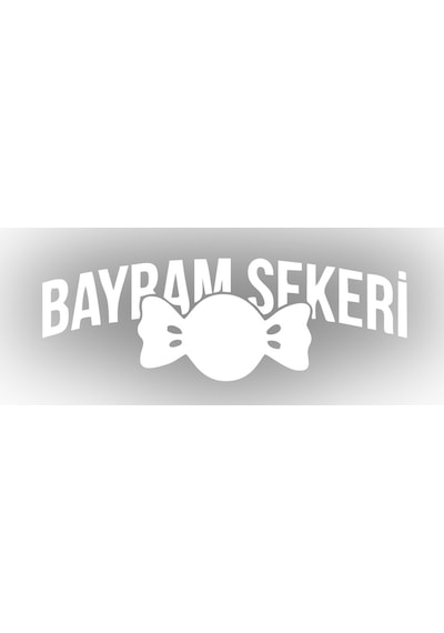 Bayram Şekeri Araba Sticker 17x17 Cm Beyaz