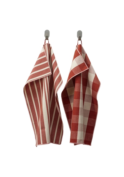 Ikea Kössebär 2'lü Mutfak Havlusu 45 X 60 Cm Beyaz - Gri - Kahverengimsi Kırmızı Çok Renkli
