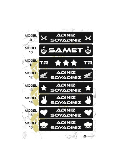 Karbonsoft Kişiye Özel Ahşap Dekor Plaka, Araba Plaka, Isimli Plaka, Cam Önü Plakası, Aksesuar Plaka Mdf Karbonnm5