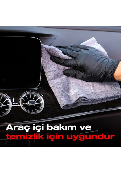 Nasiol Wipe&Buff Mikrofiber Seramik Kaplama Detailing Bezi 10lu A.Gri Temizlik Bezi 35x40 CM 320 Gsm