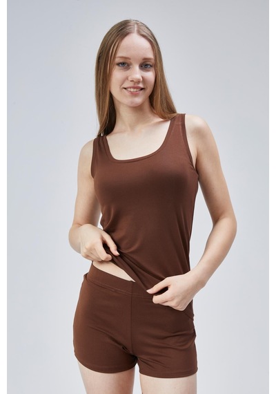 Penyebizden Extra Yumuşak Viskon Şort Home&beach-kahverengi