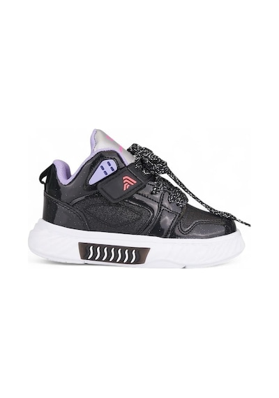 537 Çocuk Okul Öncesi Bilekli Sneaker Siyah/lila