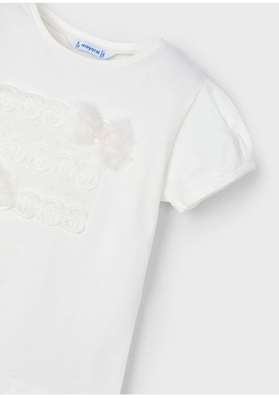 Mayoral Yazlık Kız Çocuk T-shirt - Ekru