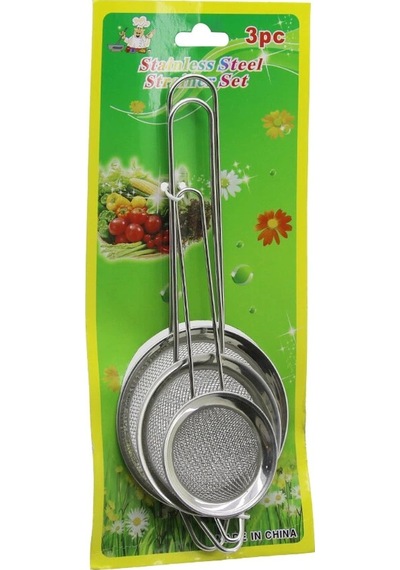 3pcs Set Mini 5-7-8cm Tel Süzgeç Metal Çerçece Metal Sap 8.5-10.5-10.5cm Çok Renkli