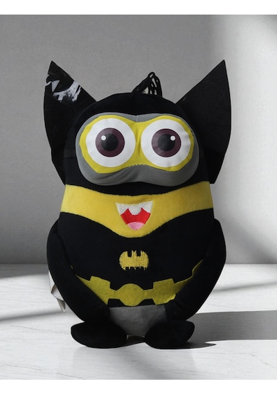 Despicable Me Minions Çılgın Hırsızlar Batman Versiyon Peluş Oyuncak Uyku & Oyun Arkadaşı 30 Cm. Siyah