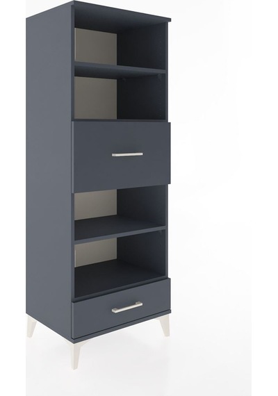 Hyperion Dolap 4 Raflı 2 Çekmeceli 60x44x163 Antrasit-antrasit Antrasit