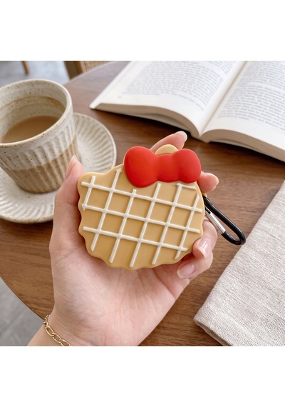 Caseonn Samsung Galaxy Buds 4 Kılıf Karakter Figürlü Waffle Hllo Ktty Altın