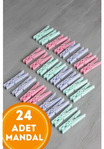 Çamaşır Mandalı 24 Adet Mandal Plastik Çamaşır Mandalı 10 Diğer