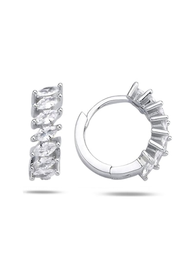 Brezza Lusso Jewelry Markiz Kesim Minimal Halka Kadın Gümüş Küpe 15 Mm