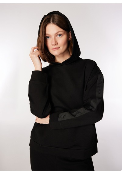 Jeep Siyah Kadın Kapüşonlu Loose Fit Sweatshirt J4wl-swt7401