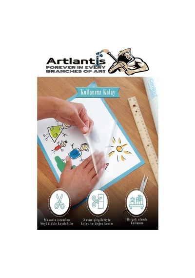 Artlantis Yapışkanlı Şeffaf Asetat 3 Adet 45cm X 2 Metre Djfix Kendinden Yapışkanlı Şeffaf Rulo Asetat Transpara Genel