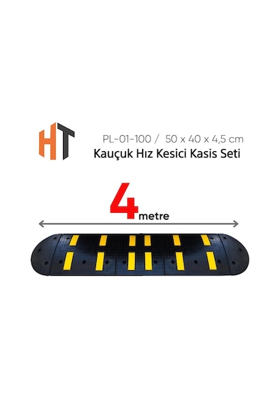 Kauçuk Hız Kesici Set Kapaklı, Yol Kasisi 4 Metre