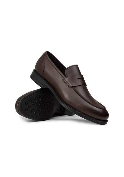 Deery Erkek Kahverengi Hakiki Deri Klasik Loafer Ayakkabı - 01995mkhvc01 Kahverengi