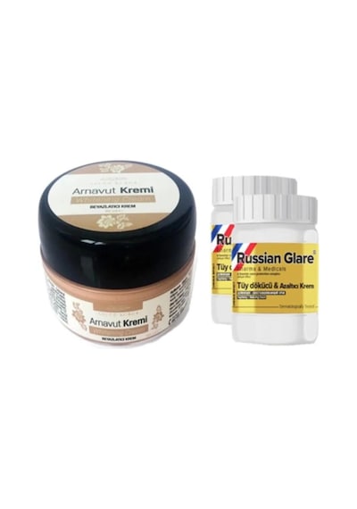 Süper Three Brand 50 Ml Arnavut 1 Ad + Russıan Glare Tüy Dökücü Merhem 50 Ml 2 Ad