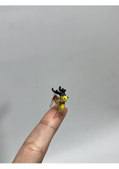 El Yapımı Mini Murano Cam Geyik Biblo A177-02