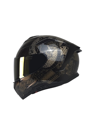 Mts X340 Coldy Gold Fullface Gold Camlı Motosiklet Kaskı Gold Siyah