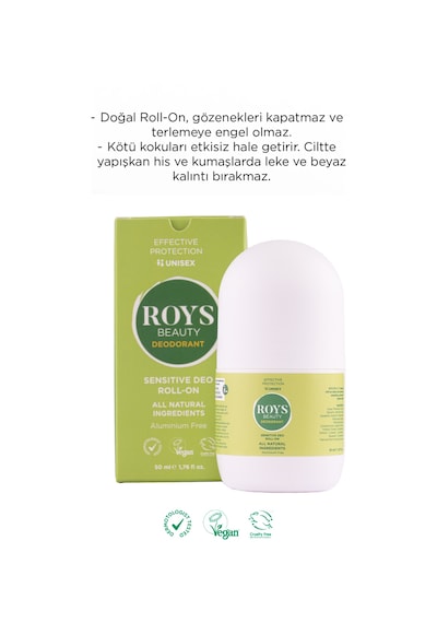 Roys Beauty Hassas Koruma Unisex Roll-On Deodorant 50 ML