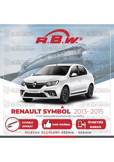 Renault Symbol Muz Silecek Takımı (2013-2015) RBW