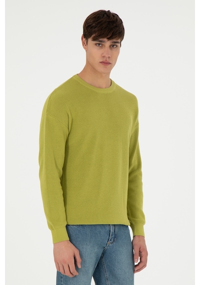 U.S. Polo Assn. Erkek Regular Fit Bisiklet Yaka Fıstık Yeşili Basic Kazak 50298267-VR087
