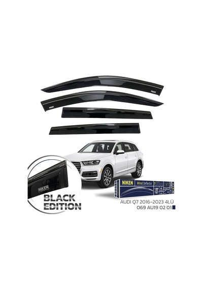 Niken Audi Q7 Black Edition Kromlu Cam Rüzgarlığı 4lü 2016-2023 Arası Uyumlu