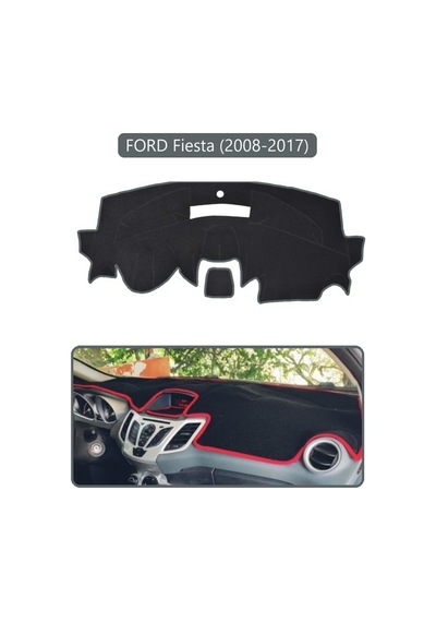 Ford Fiesta 2008-2017 Torpido Koruma Halısı Gri Kenar