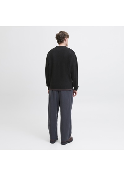 Jack & Jones Erkek Relaxed Fit Triko Kazak - Soho - 12278924 Siyah