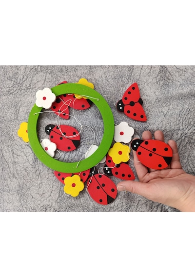 Bebek Beşik Süsü Dönence Organik Dekorasyon Montessori-mdl-2007 Kırmızı