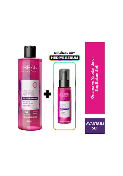 Intense Keratin Ve Yıpranmış Saçlara Özel Onarıcı Saç Bakım Şampuanı-350ml-serum Hediye