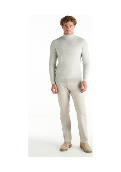 Ted Baker Gri Erkek Balıkçı Yaka Standart Kazak Tbmrkw1068 Açık Gri