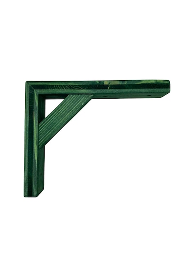 Raf Altı Ahşap Tutucu L Raf Ahşabı Duvar Sabitleyici Ahşap Yeşil 4 Adet 23x16cm Beyaz Çam