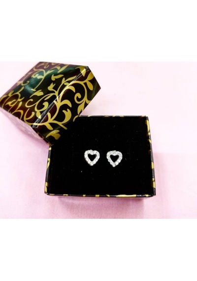 Oriental Kuyumculuk Jewellery Taşlı Gümüş Kalp Küpe Gümüş