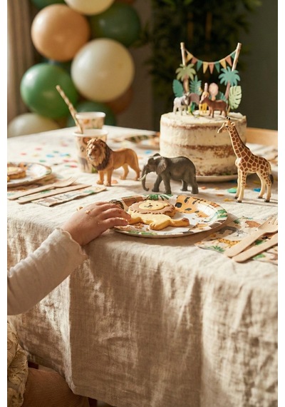 Naturel Keten Masa Örtüsü - Nişan, Baby Shower, Doğum Günü Özel Gün Organizasyon Vintage Örtü Bej