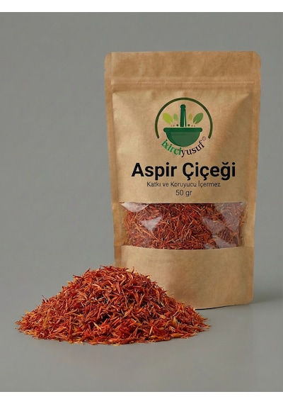 İxirciyusuf Aspir Çiçeği Yerli Safran Boyacı Safranı Safflower Carthamus Tinctorius Doğal Kurutulmuş 50 G