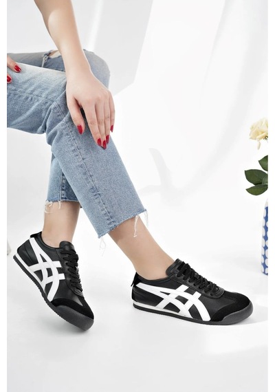 Bs Shoes Tayger Unisex Spor Ayakkabı Kaymaz Taban Oxford Sneakers Siyah