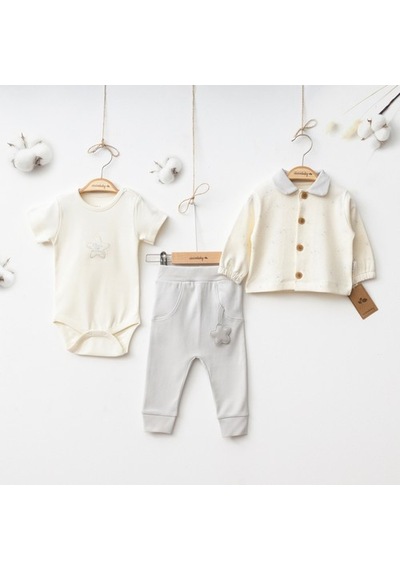Ciccim Baby 3lü Takım Mobile Stars Gri Açık Gri