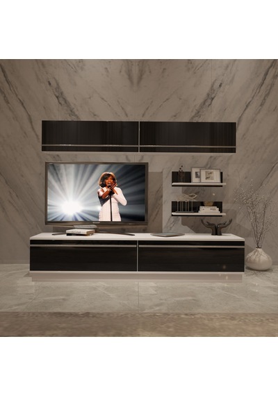 Decoraktiv Eko 5b Mdf Std Tv Ünitesi Tv Sehpası Beyaz - Siyah