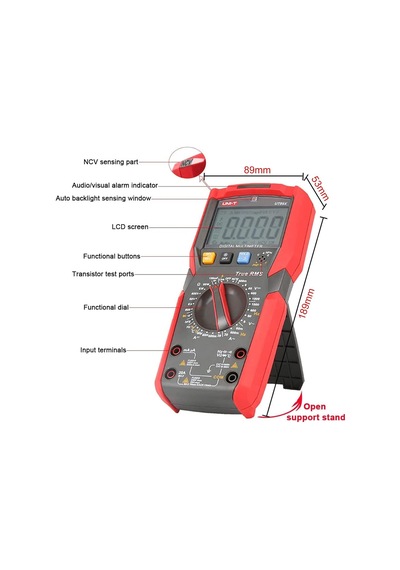 Ayrex Unı-t Ut 89x Dijital Multimetre True Rms Ncv 1000v Ac/dc 20a Ac/dc