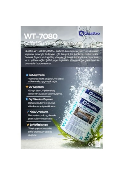 Quattro Wt-7080 Şeffaf Su Yalıtım Malzemesi 800gr