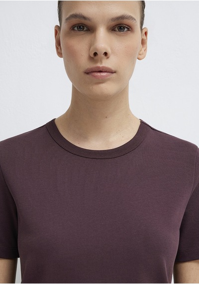 Mavi - Bordo Basic Tişört 1614067-70223 Bordo