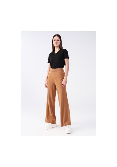 U.S. Polo Assn. Lastikli Bel Loose Fit Taba Kadın Pantolon Nelena